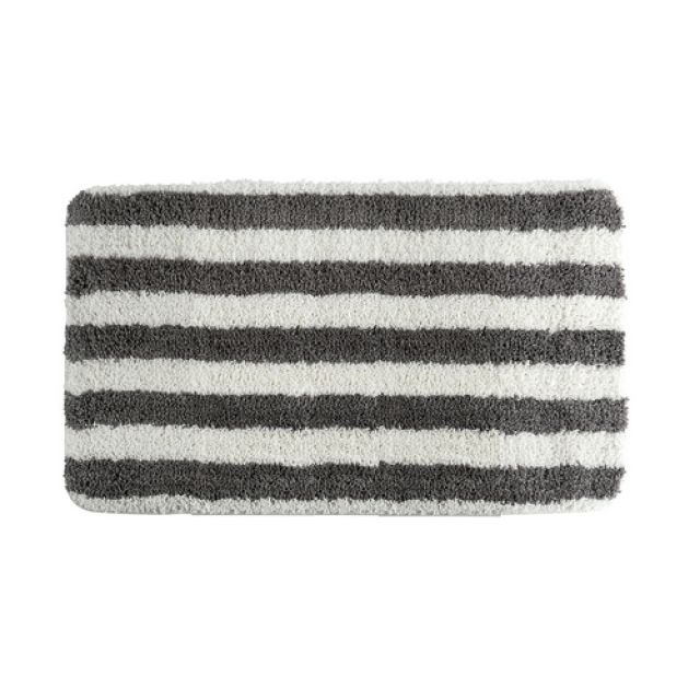 TAPPETO DA BAGNO IN MICROFIBRA 50X80 CM BIANCO/GRIGIO Bianco-Grigio