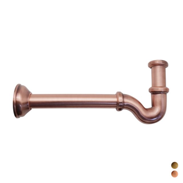 SIFONE A S TAPPO LATERALE SENZA PILETTA 1"1/4 1"1/4 Bronzato