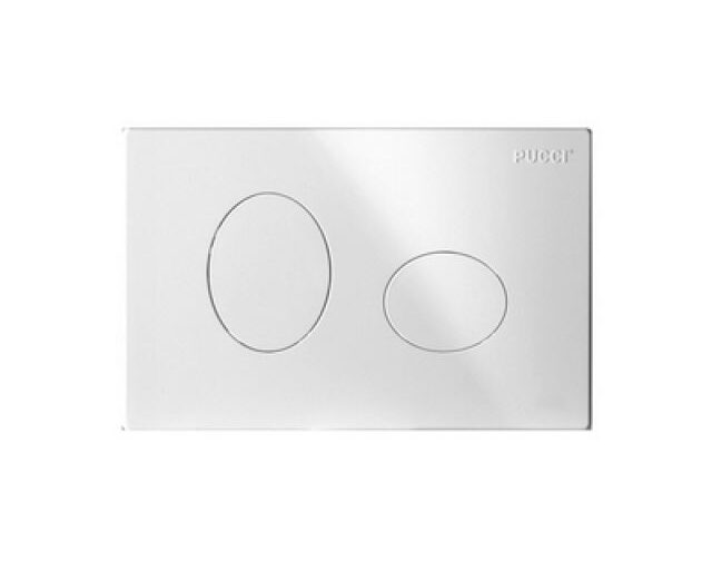 PLACCA PER CASSETTA INCASSO PUCCI ECO 2 PULSANTI ELLISSE MOD.2014 Bianca
