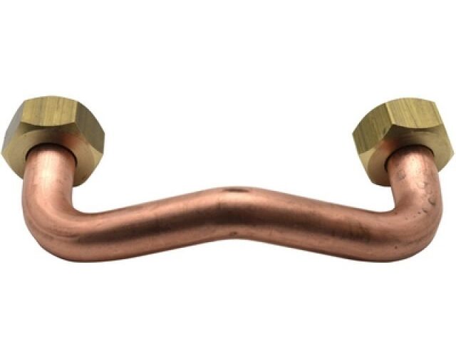 TUBO RAME CON 2 CALOTTE PER GALLEGGIANTE L. 7,5 cm (centro foro)