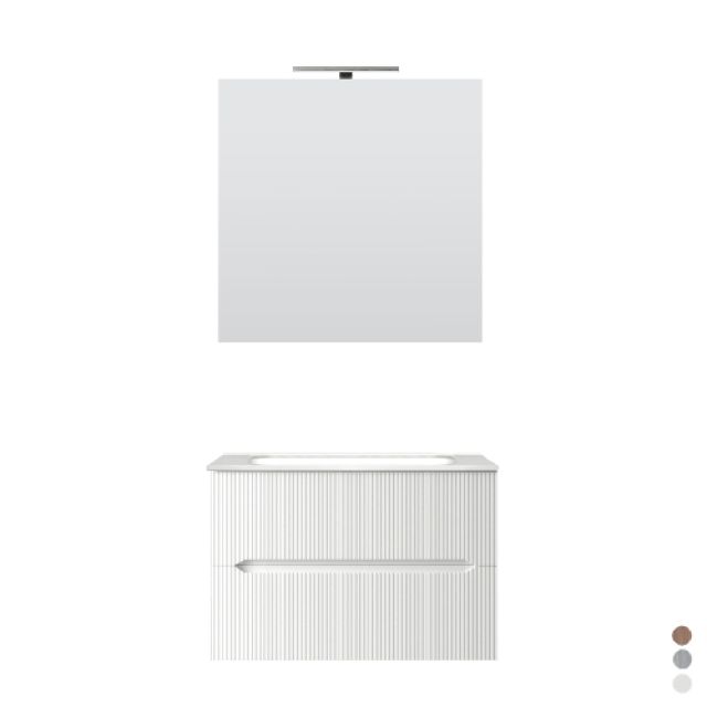 MOBILE BAGNO SOSPESO LINEA STICK CANNETTATO DA 70 CM Rovere Chiaro