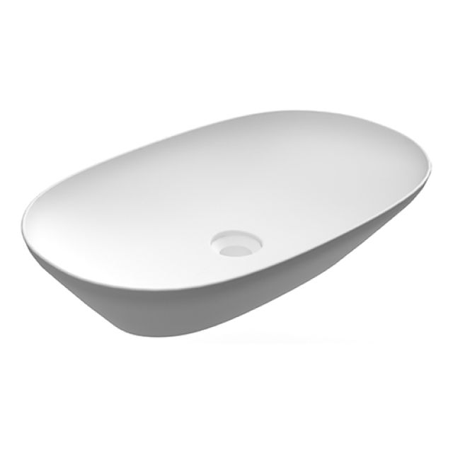 LAVABO DA APPOGGIO OVALE ALLUNGATO (SENZA FORO) VARIANT 60X36 CM Bianco