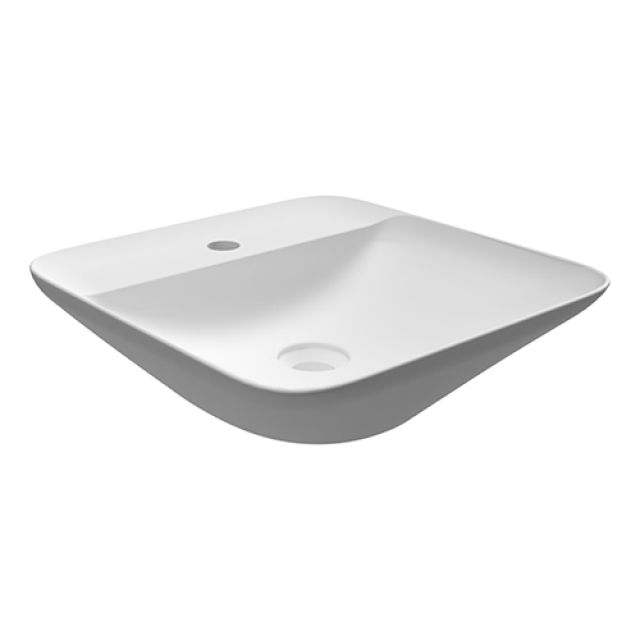 LAVABO DA APPOGGIO QUADRATO (MONOFORO) VARIANT 42X42CM Bianco