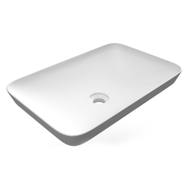 LAVABO AD INCASSO RETTANGOLARE SENZA FORO 55 X 36 CM Bianco