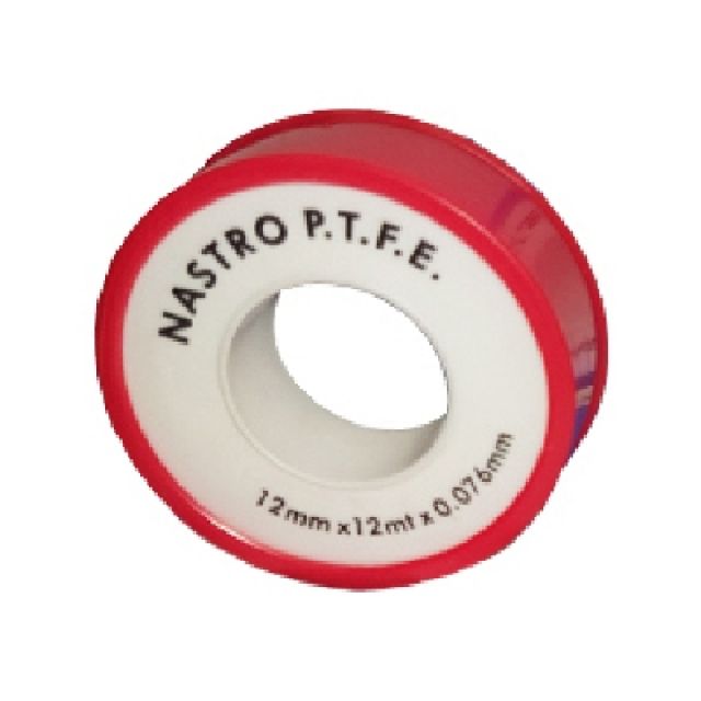 ROTOLINO NASTRO TEFLON P.T.F.E. ECONOMICO MT 12 mm 12 x 10 mt x 0,076
