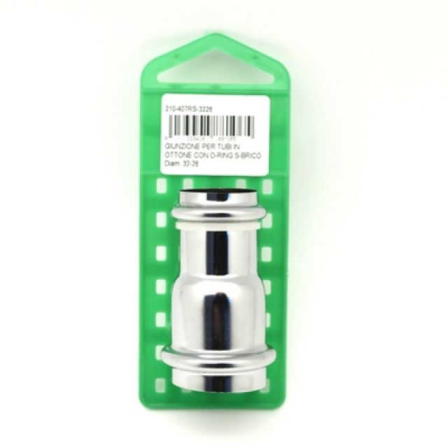 GIUNZIONE PER TUBI IN OTTONE CON O-RING S-BRICO Diam. 32-26