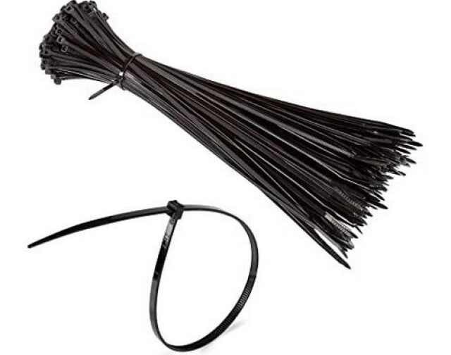 100 PZ FASCETTE DI CABLAGGIO IN NYLON Nera 3,5 x 140 mm