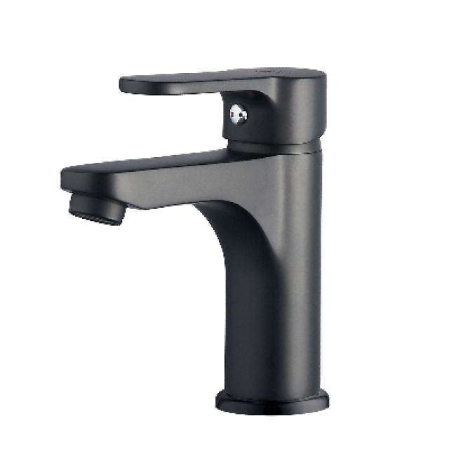 MISCELATORE MONOCOMANDO LAVABO SERIE PACO Nero opaco - Senza piletta