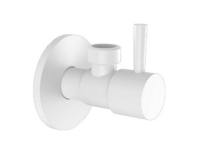 RUBINETTO SOTTOLAVABO D'ARREDO  MOD. "MINIMAL" 1/2x10 Bianco Opaco 1/2x1/2