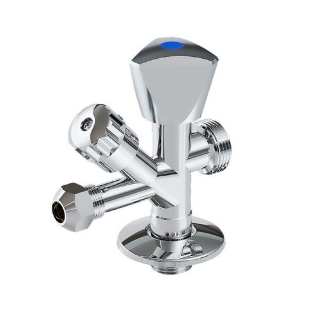 RUBINETTO COMBINATO SOTTOLAVABO - LAVATRICE 1/2 x 3/4 x 3/8 x 10