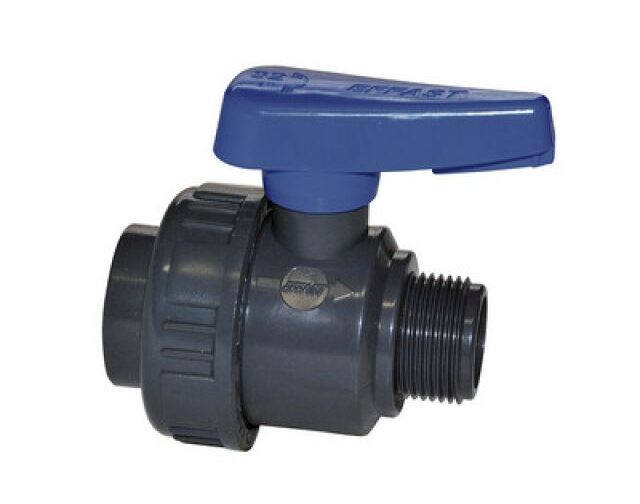 VALVOLA A SFERA MONOGHIERA IN PVC CON FIL. MF 3/4"