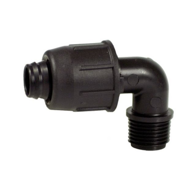 GOMITO a 90° FILETTATO MASCHIO D. 16 x 1/2