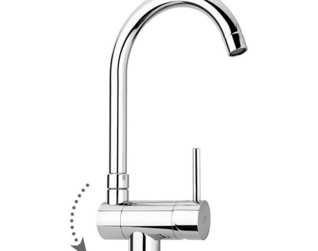 MISCELATORE LAVELLO MONOFORO CON CANNA ORIENTABILE STICK Cromo