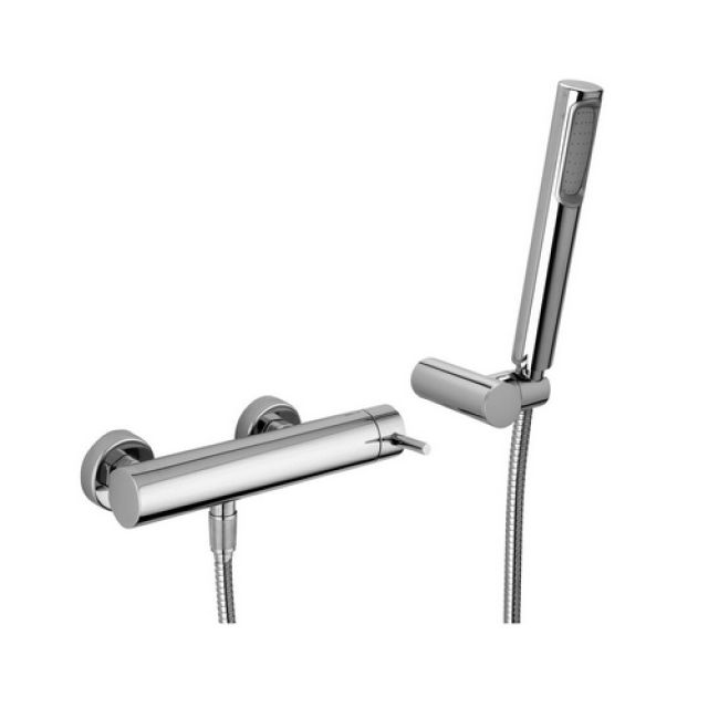 MISCELATORE DOCCIA ESTERNO CON SUPPORTO SNODATO STICK Cromo