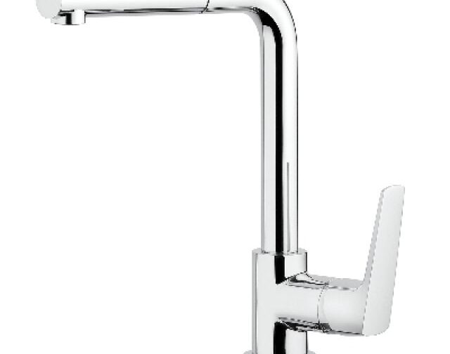 MISCELATORE MONOC. LAVELLO CON DOCCIA ESTRAIBILE SPARTACO Cromo