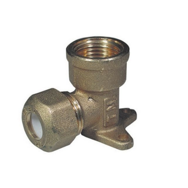 GOMITO CON FLANGIA PER RAME CON OGIVA TEFLON TIEMME 1/2 x 10R