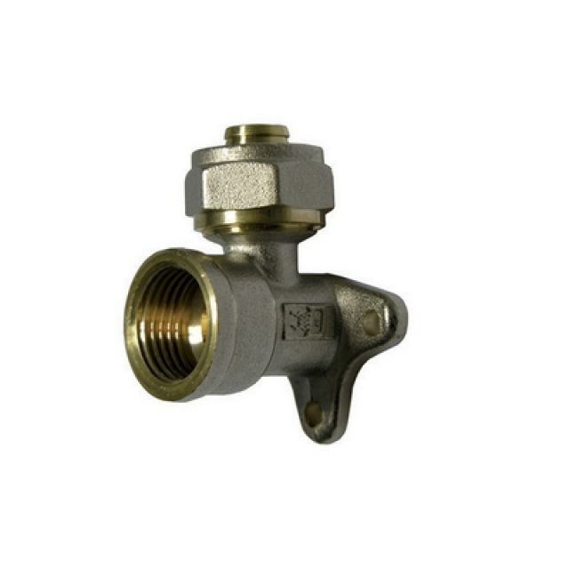 RACCORDO CURVO FEMMINA CON FLANGIA A 3 FORI DFX Diam. 1/2 x 16 -CONF