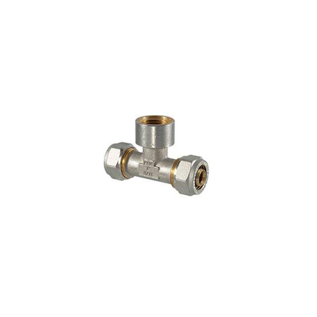RACCORDO TEE FEMMINA A COMPRESSIONE PER MULTISTRATO 26 x 1" x 26