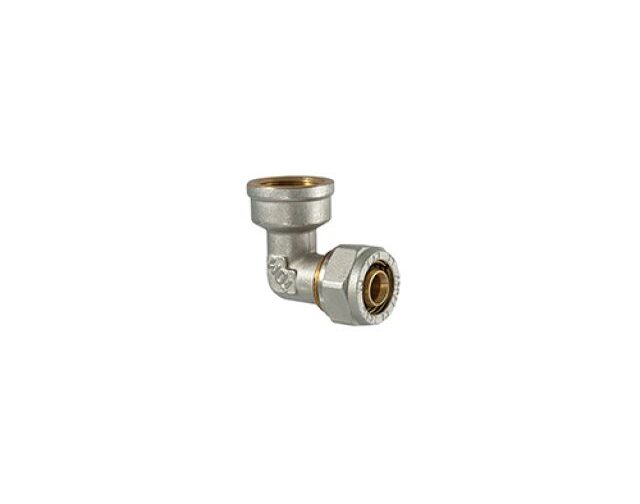 RACCORDO CURVO FEMMINA A COMPRESSIONE PER MULTISTRATO 1" x 26