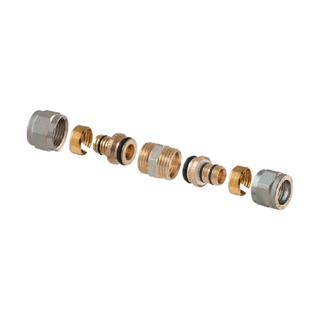 RACCORDO DIRITTO DOPPIO A COMPRESSIONE P/MULTISTRATO 2 PZ ASSEMBLATO 1/2-16(2,00) x 1/2 -16(2,00)