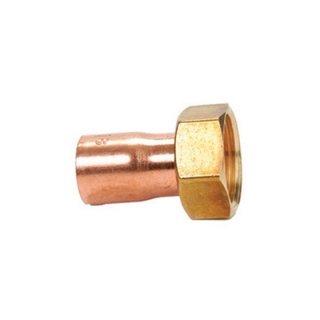 MEZZO BOCCHETTONE RAME FF CON DADO GIREVOLE 3/4 x 16