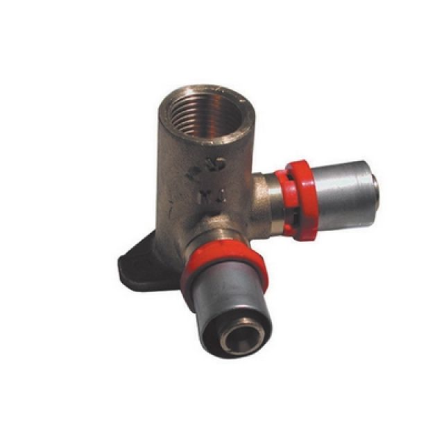RACCORDO PRESS CURVO FEMMINA CON FLANGIA DOPPIA 1/2 x 20