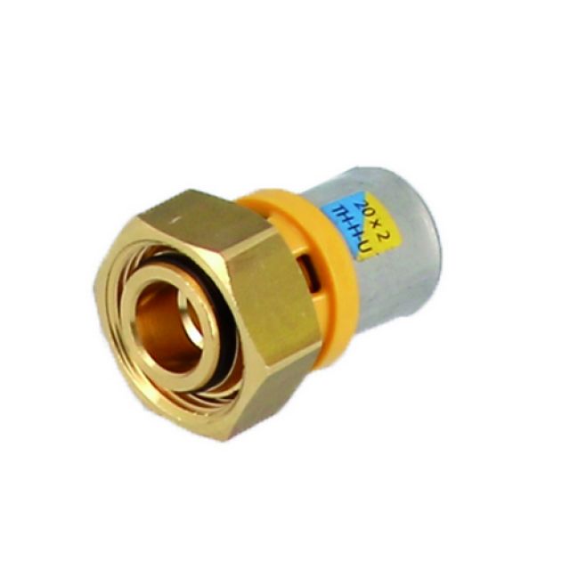 RACCORDO DIRITTO SEDE PIANA CON GIRELLO E GUARNIZIONE 3/4" x 20