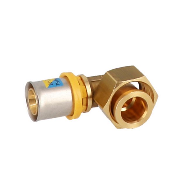 ANGOLO DADO GIREVOLE E SEDE PIANA CON GUARNIZIONE 3/4" x 20