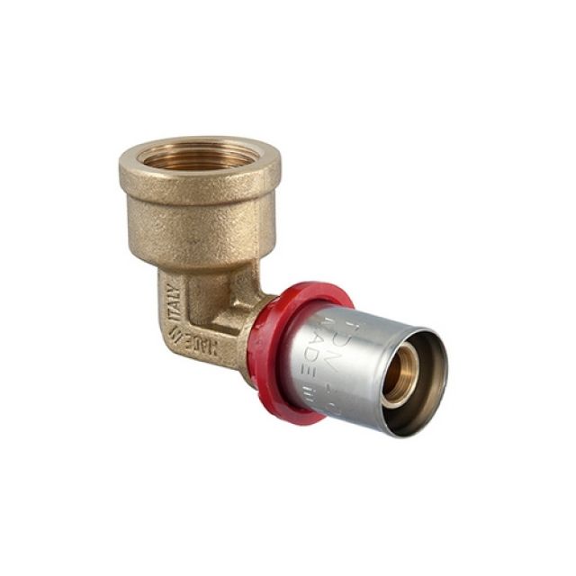 RACCORDO CURVO FEMMINA A PRESSARE PER MULTISTRATO 1/2" x 16