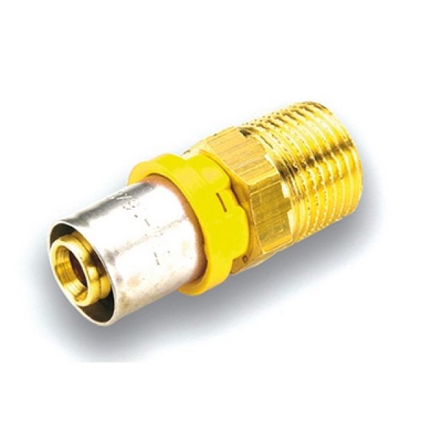 RACCORDO PER GAS DIRITTO MASCHIO 16 x 1/2"