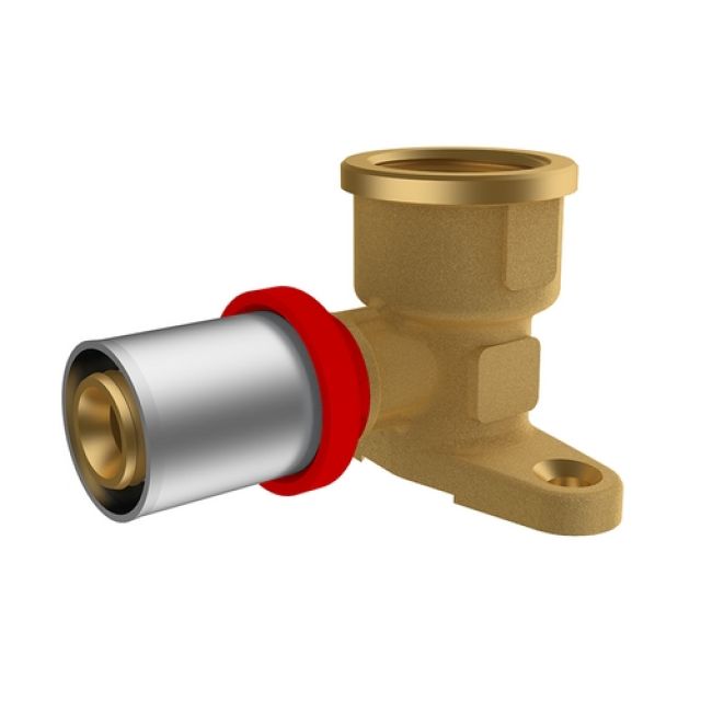 RACCORDO A PRESSARE IKARO CURVO FEMMINA CON FLANGIA 3/4 x 26