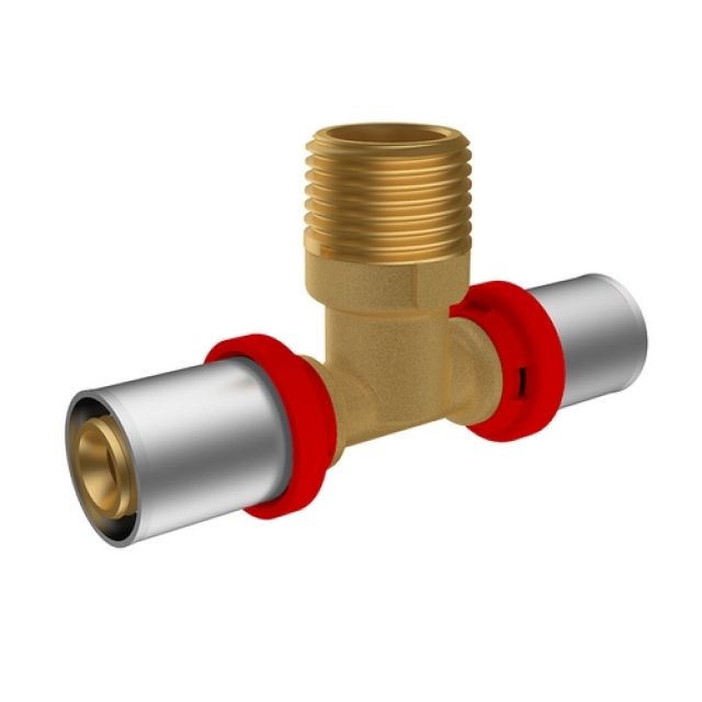 RACCORDO A PRESSARE IKARO A T MASCHIO 1/2 x 16