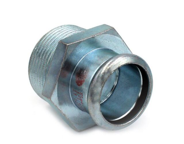MANICOTTO MISTO FILETTO MASCHIO A PRESSARE IN ACCIAIO AL CARBONIO 1/2" x 15
