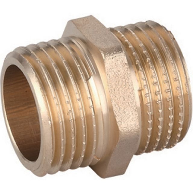 NIPPLES DIRITTO MM IN OTTONE GIALLO IBP 1/2" -CONF