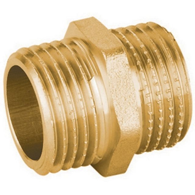 NIPPLES DIRITTO MM IN OTTONE GIALLO PESANTE IBP 1/2"