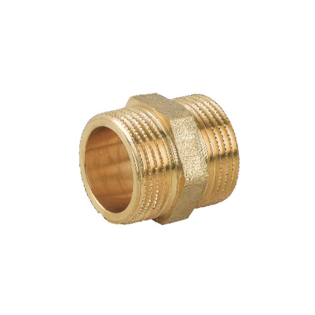 NIPPLES DOPPIO MM IN OTTONE GIALLO 1"1/2