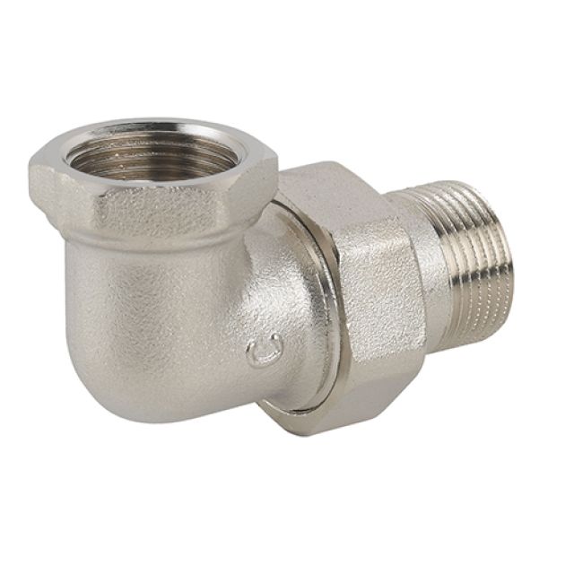 RACCORDO CURVO IN 3 PZ MF SEDE PIANA IN OTTONE NICHELATO C/GUARNIZIONE 1"1/4