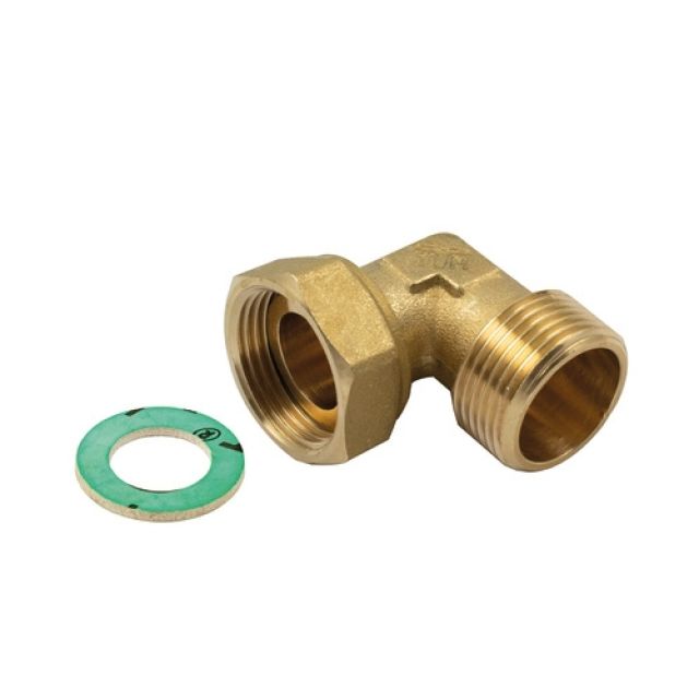 RACCORDO CURVO M-F CON GIRELLO E GUARNIZIONE PIANA 1"x1"