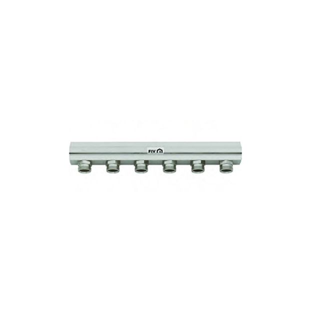 COLLETTORE DI DISTRIBUZIONE 1" DERIVAZIONE 24X19 INT. 50 1" x 12 Vie L. 614 mm