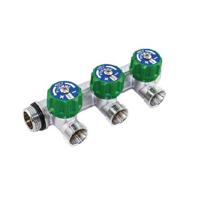 COLLETTORI CON RUBINETTI D'ARRESTO MAXIMA CORNER 1" 2 vie 24x19fil D.16
