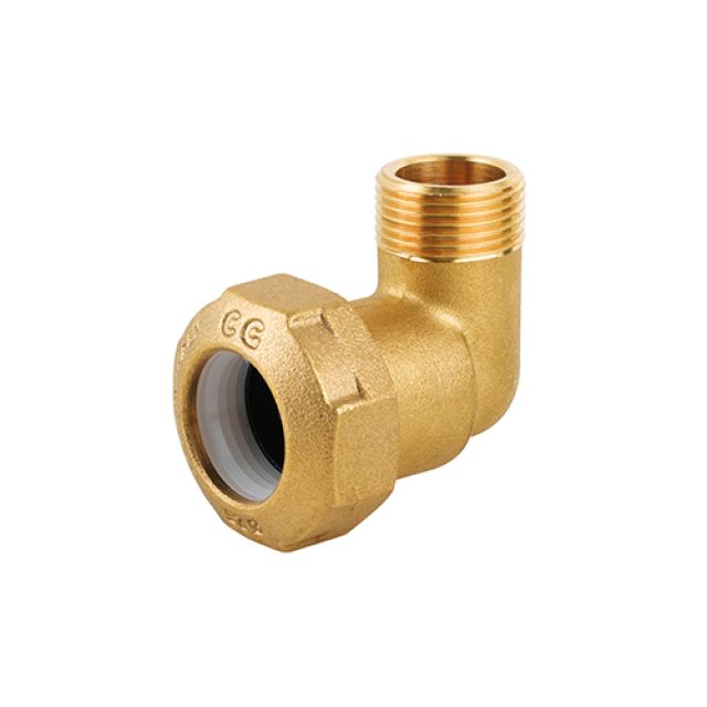 GOMITO MASCHIO IN OTTONE PER TUBO PE 2" x 63
