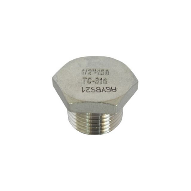 TAPPO MASCHIO ACCIAIO INOX 1/2"