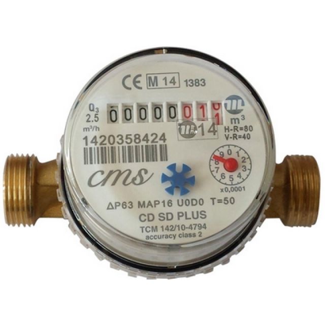 CONTATORE PER ACQUA CALDA SUPER DRY ASCIUTTO CMS 1/2"