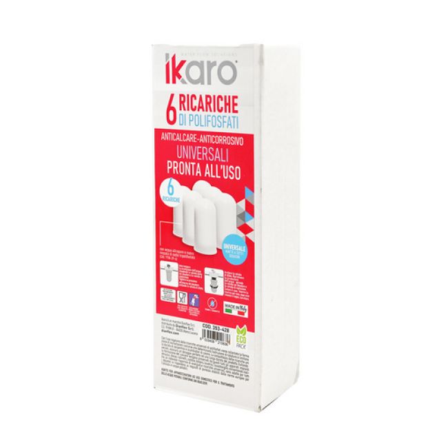 6 PZ CARTUCCE DI POLIFOSFATO IKARO PER DOSATORI conf. 6 pz