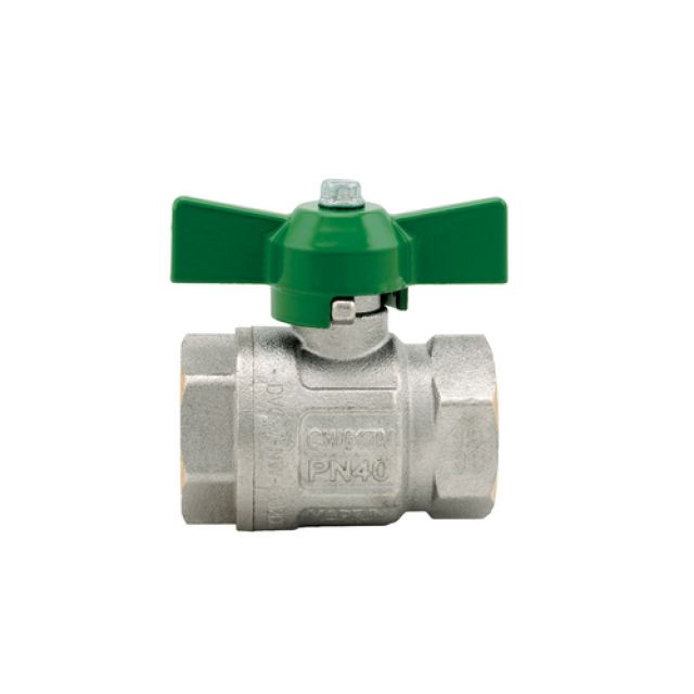 VALVOLA A SFERA IDEAL DVGW FF PASSAGGIO TOTALE CON FARFALLA 1/2" (DN 15) 50 bar / 725 psi