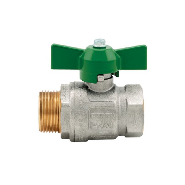 VALVOLA A SFERA IDEAL DVGW MF PASSAGGIO TOTALE CON FARFALLA 1/2" (DN 15) 50 bar / 725 psi