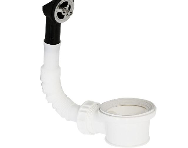PILETTA PASSANTE CON TROPPOPIENO TONDO PER LAVABO INOX Diam. 55 mm