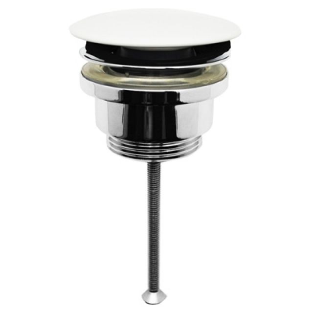 PILETTA LAVABO CLICK-CLACK TAPPO TONDO IN CERAMICA BIANCO 1"1/4