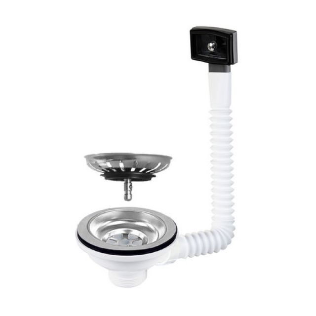 PILETTA LAVELLO CESTELLO ASPORTABILE CON TROPPO PIENO 1"1/2 D.115 CTP Rettangolare