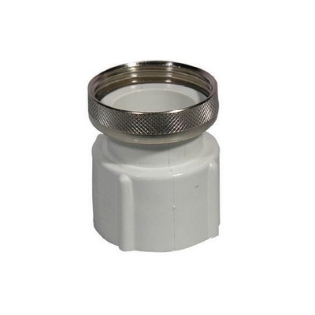 RACCORDO ABS BIANCO CON GHIERA IN OTTONE 1" x 32